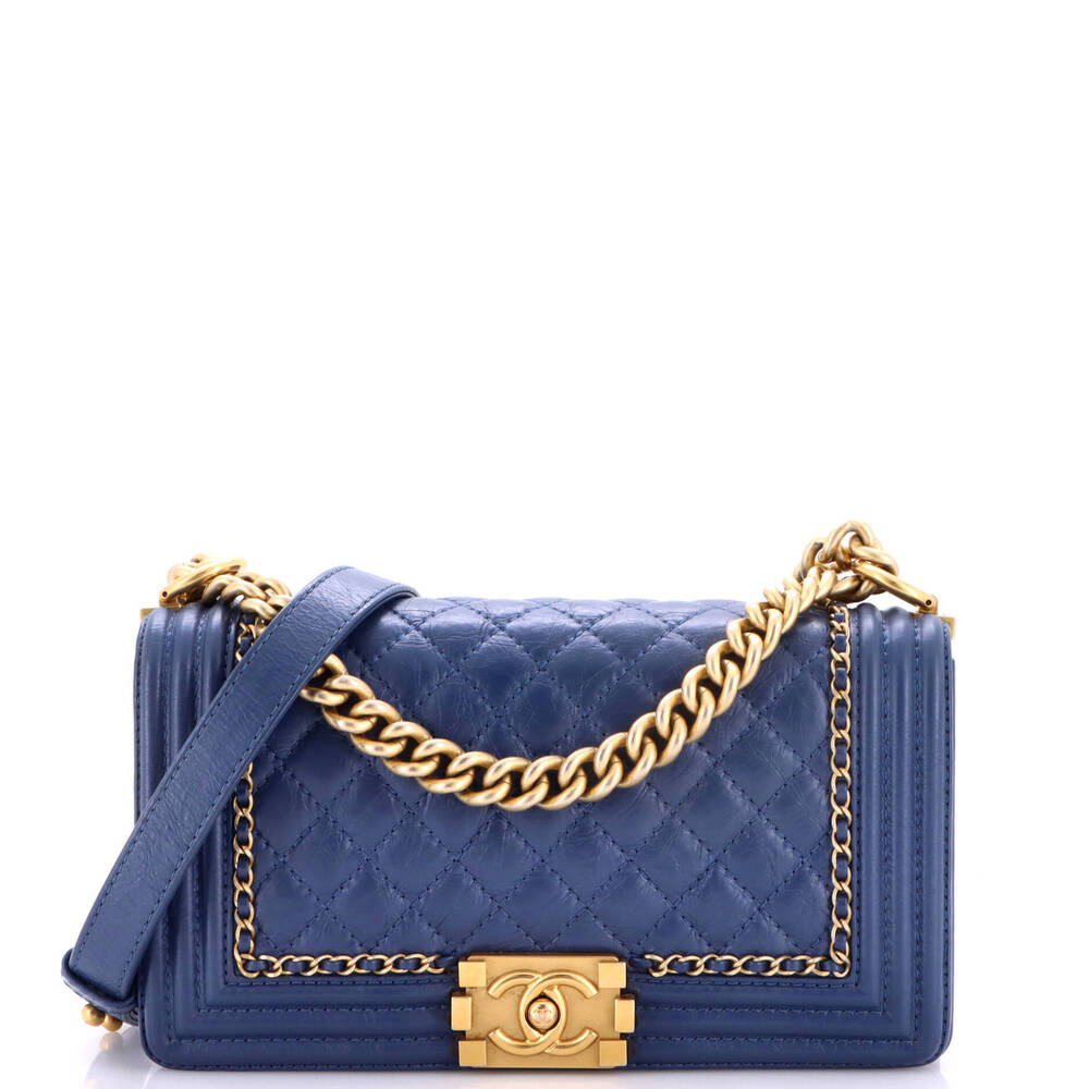 Chanel Old Medium Jacket Boy Flap Bag Quilted Aged Calfskin